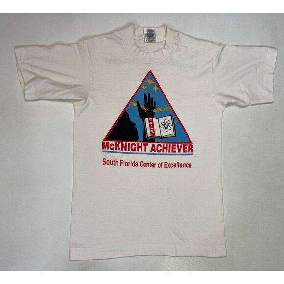 VINTAGE Mcknight Achiever South Florida T-shirt Men Small 90s Single Stitch - Picture 1 of 7